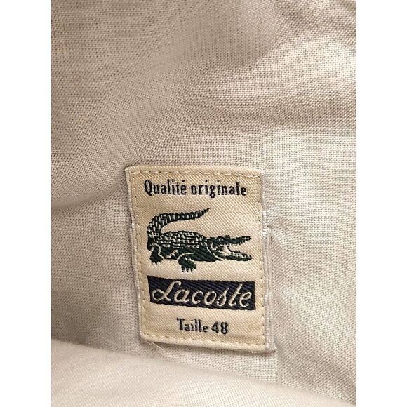 Lacoste Flat Front chino pants Light khaki 38x25.5 Cotton alligator Logo pockets - Picture 3 of 9